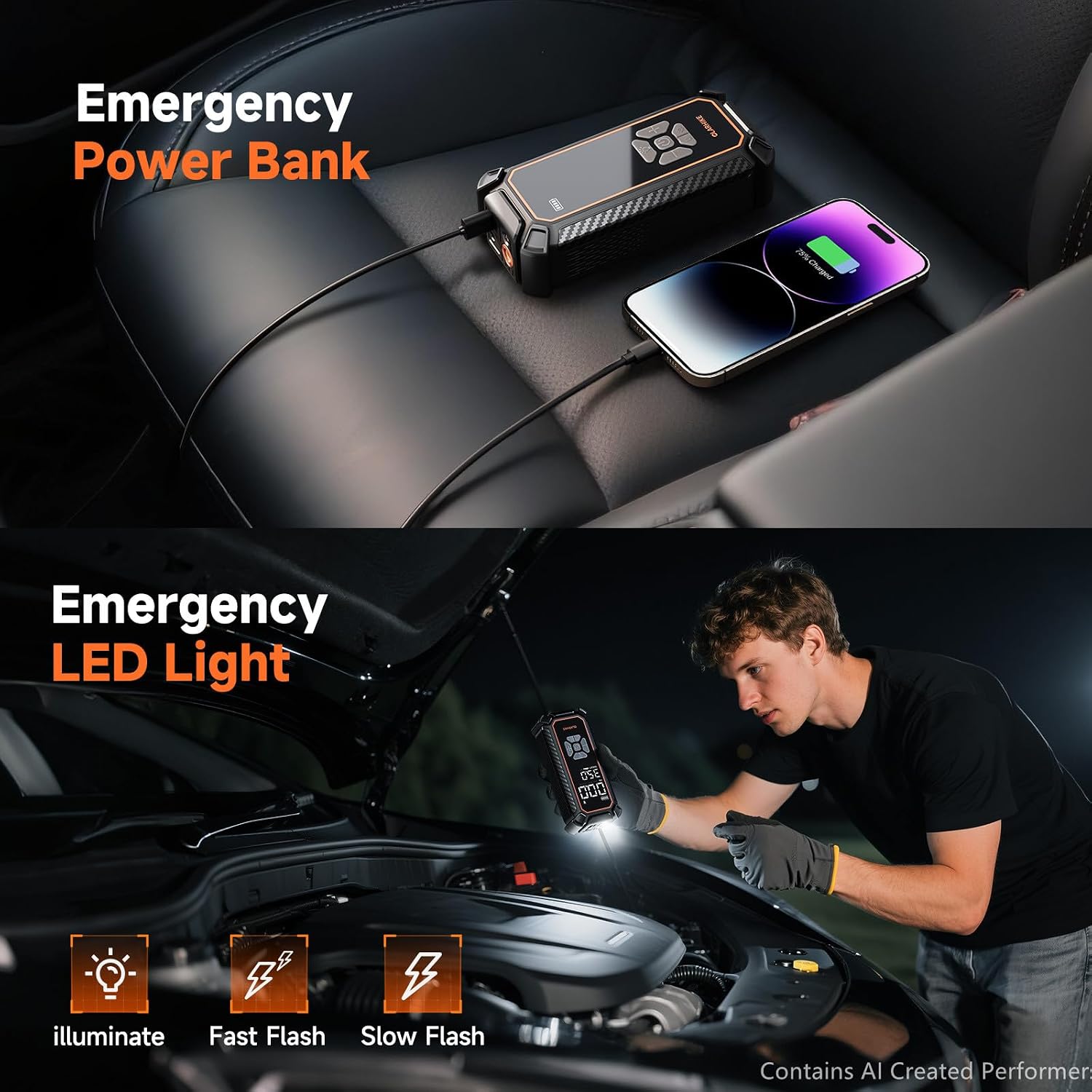 OlarHike Tire Inflator Portable Air Compressor,Dual Power-3*2000mAh &12V DC - Image 12