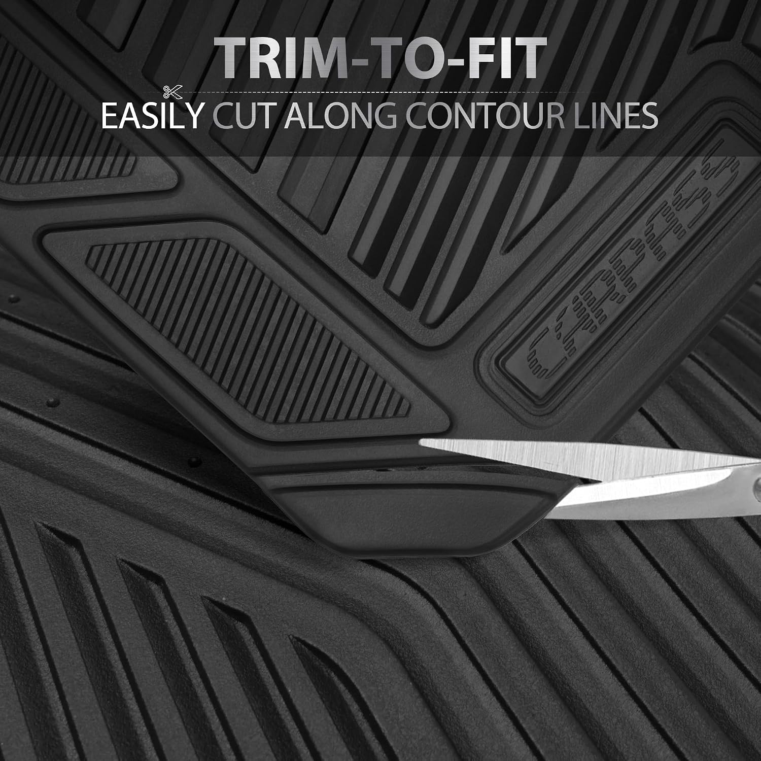 CAR PASS Rubber Car Mats, Waterproof Car Floor Mats All Weather,Car Mat Full Set 3 Piece, Automotive Floor Mat Trim to Fit for Cars Sedans SUVs Trucks, Anti-Slip Easy Clean, All Black - Image 8