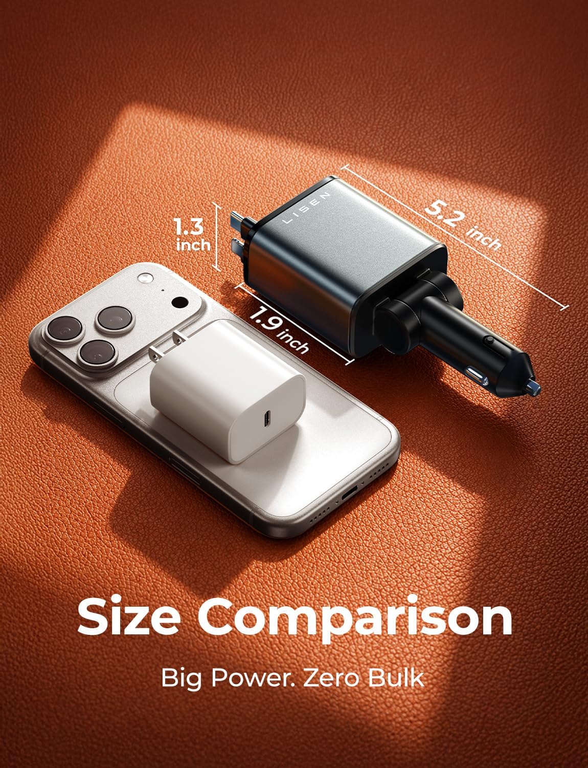 LISEN Retractable Car Charger, 84W Car Charger USB C Fast Charge,4 in 1 - Image 9